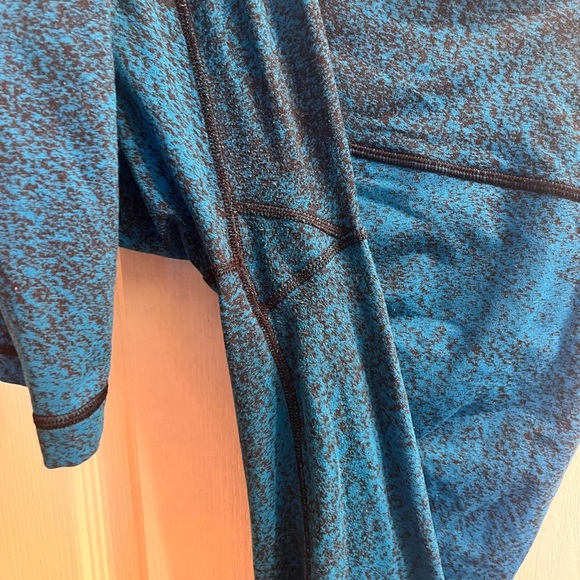 Lululemon Wunder Under Pant III Size 12 Luon Spray Jacquard Shocking Blue Black - Picture 7 of 8